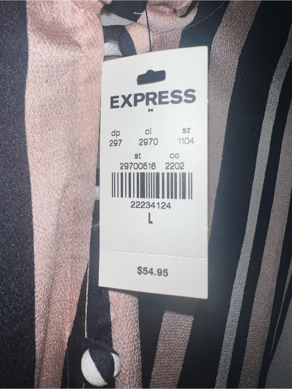 Express Striped Button-Down Blouse - Picture 4 of 5
